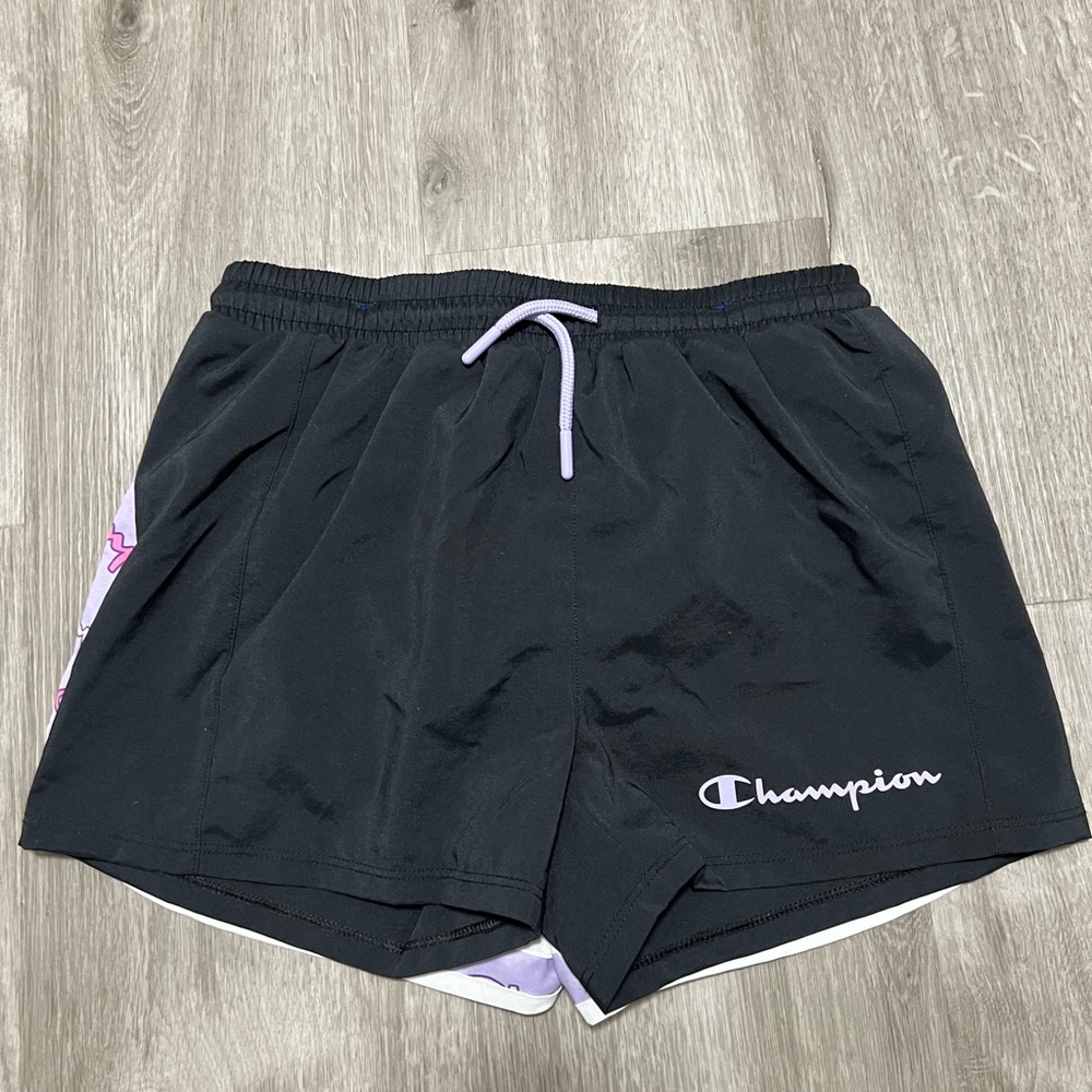 Champion girls pack of purple and black shorts, NWOT size 7/8‎ (M) - Picture 2 of 4